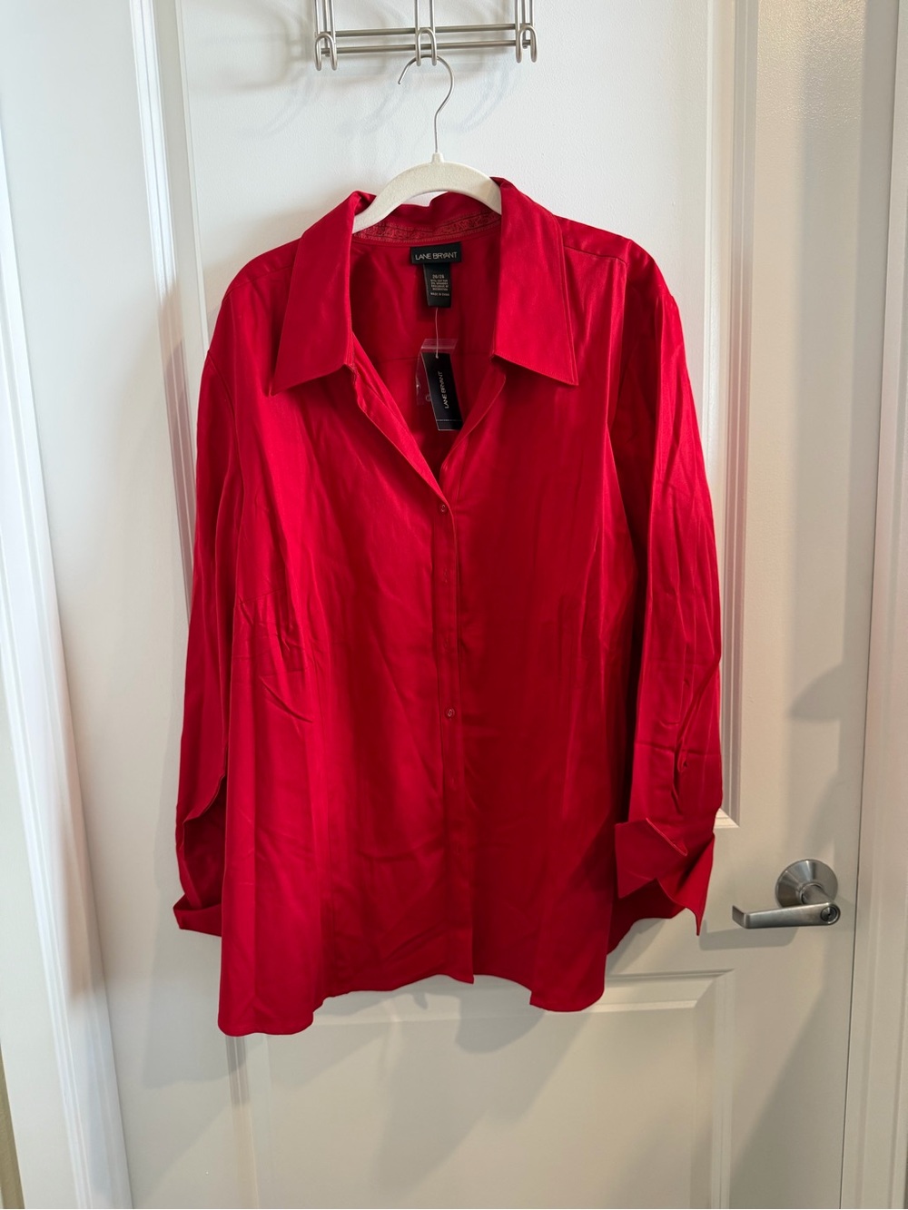 Lane Bryant Red Button-Front Blouse - Size 26/28 New with tags